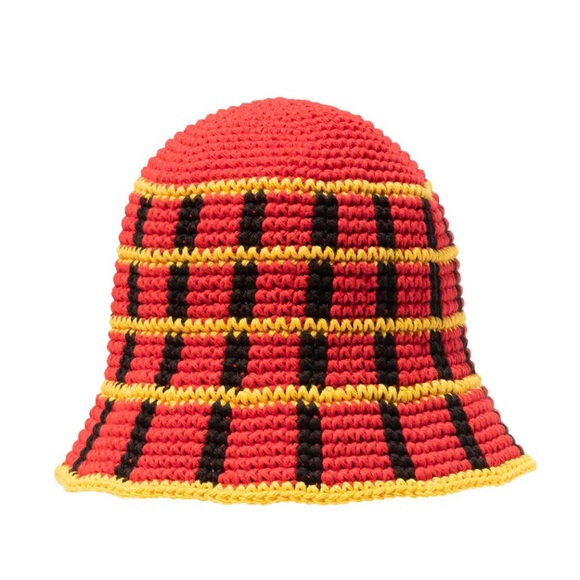 NWOT Memorial Day Racer Plaid Crochet Bucket Hat. Size: Small - Picture 3 of 8